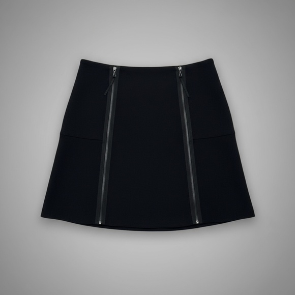 Leifsdottir Zip-Front Flounce Mini Skirt Black 8